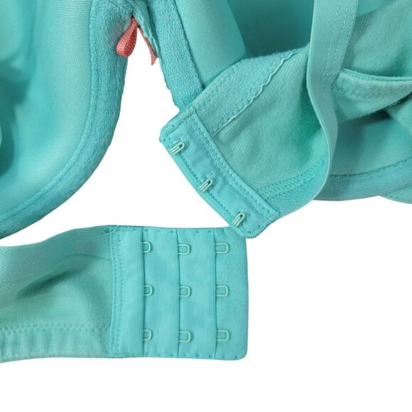 Cacique Cotton T-Shirt Bra Green 38D Lace Overlay Underwire Adj Light Padding - Picture 7 of 10